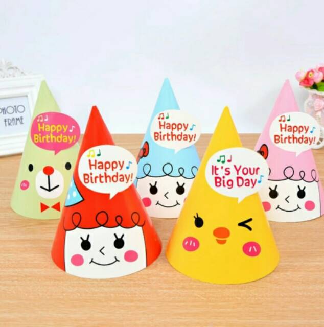 Korean Cute Party Hat/ Topi Pesta Ulang Tahun Lucu Bear, Chick, Girl