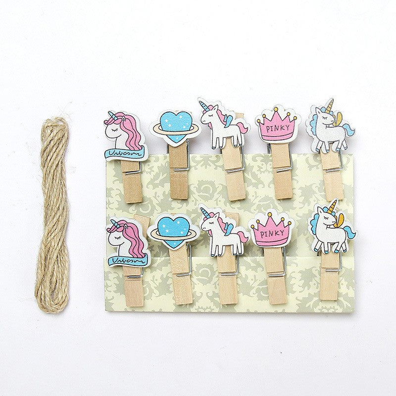 Wooden Clip Set Character / Penjepit Foto Kayu Karakter Kartun / Jepitan Kayu