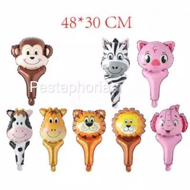 Balon Foil Pentung / Tongkat / Tenis Kepala Hewan / Animal Head