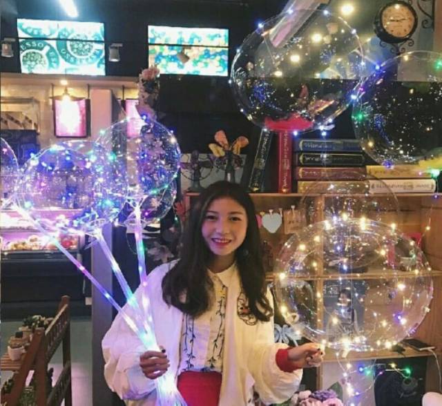 Balon PVC Transparan 24inch + Lampu Kawat LED Handheld + Stick Balon Foil Transparan 70 cm