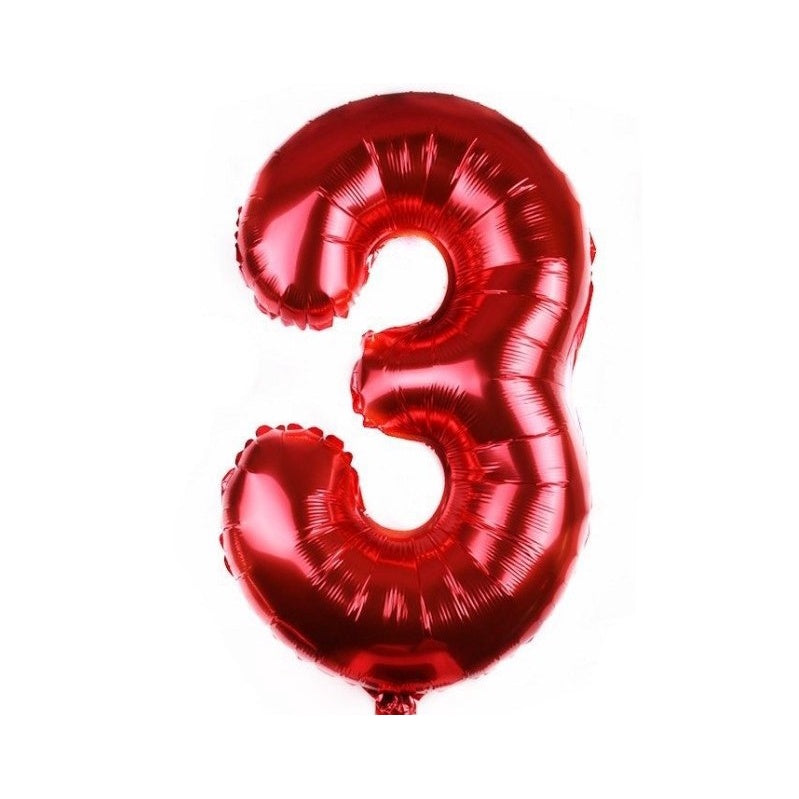 Balon Foil Angka Merah Size 40 cm
