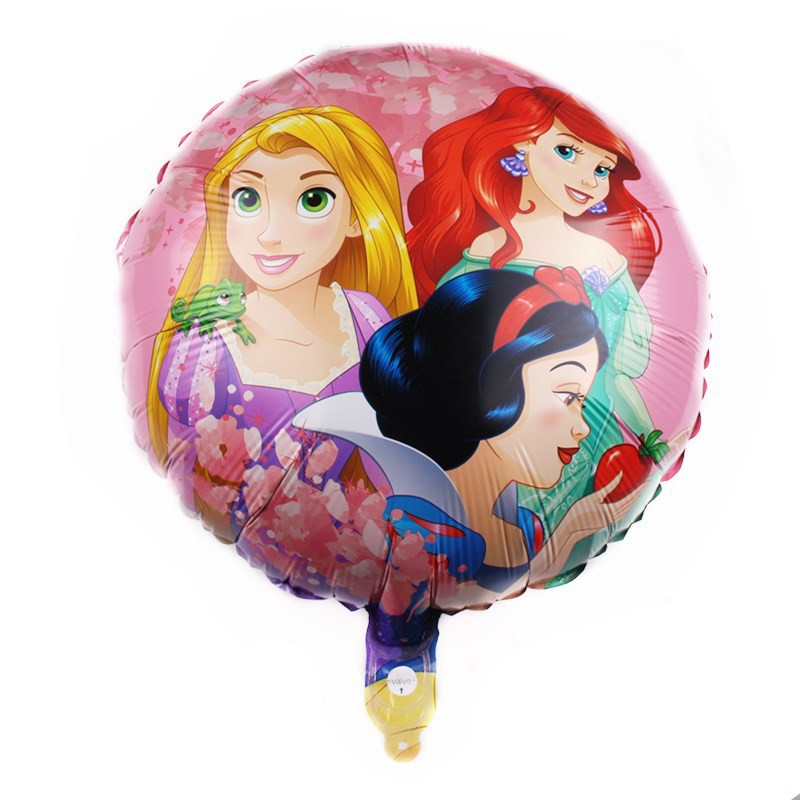 Balon Foil Bulat Dsny Princess Mix Size 45 cm