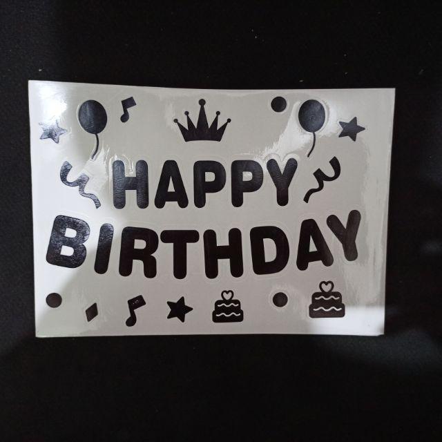 Stiker Bobo Balon PVC Ukuran 21 x 29 cm Balloon Sticker Tulisan Happy Birthday/I Love You/Graduation/Congrats
