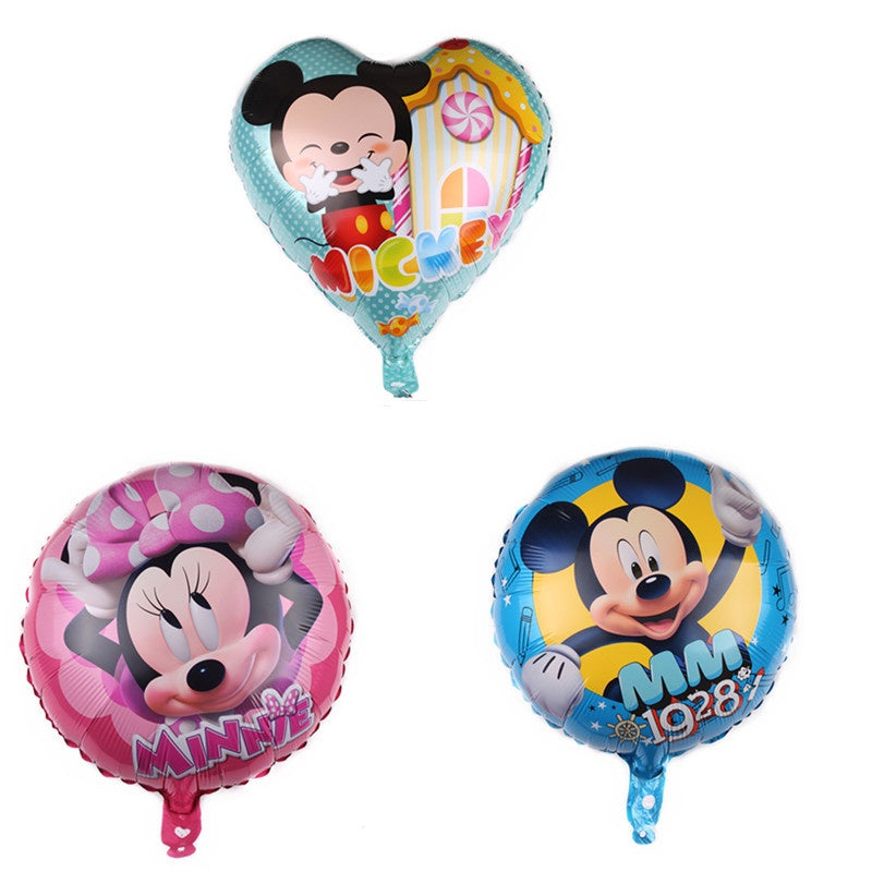 Balon Foil Bulat Love/Hati Mickey Minnie Mouse Size 45 cm