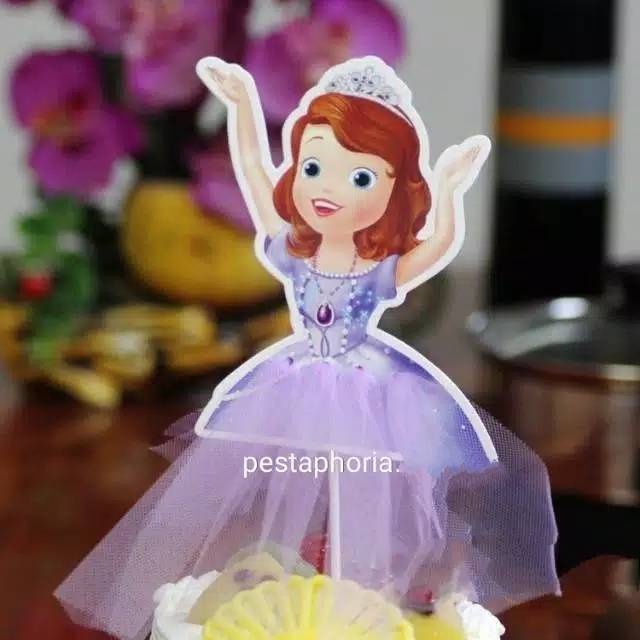 Cake Topper Princess Snow White, Sofia, Anna, Aurora, Cinderella, Elsa