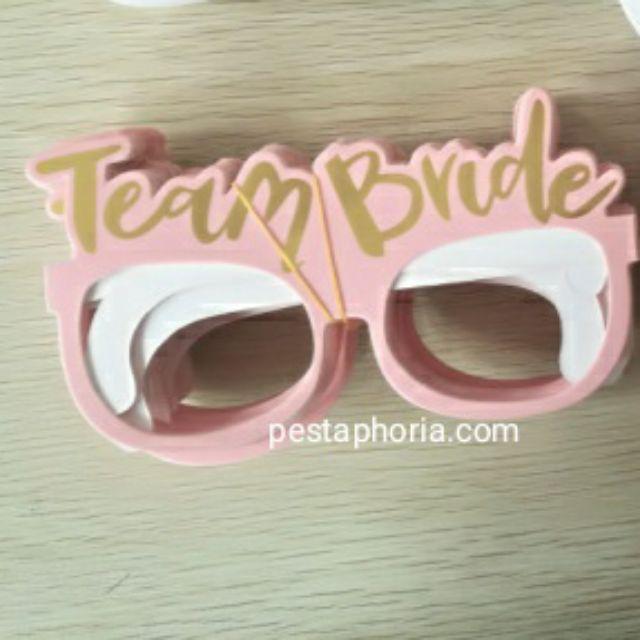 Kacamata Kertas Hot Print u/ Photo Props Bridal Shower Tulisan Bride To Be / Team Bride