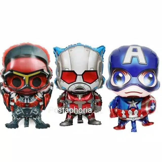 Balon Foil Spiderman, Captain America, Antman, Hulk, Falcon Size Mini
