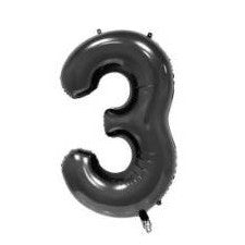 Balon Foil Angka Polos Jumbo 75 cm Warna Black / Hitam
