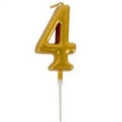Lilin Angka Ulang Tahun Ultah / Birthday Numeric Candle / Birthday Number Candle Warna Gold Metalik