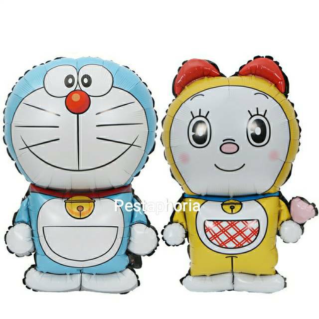 Balon Foil Doraemon & Dorami Size Medium