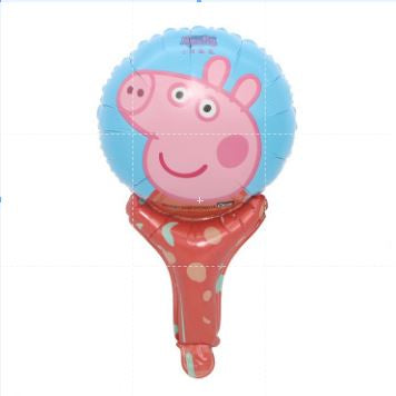 Balon Foil Pentung / Tongkat / Tenis / Handheld Hello Pepa Pig,Daisy Duck,Minnie Pink