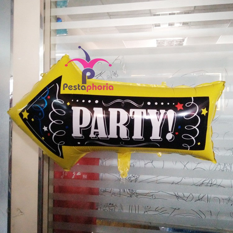 Balon Foil Party Sign Arrow / Tanda Panah Jumbo Size 82 cm