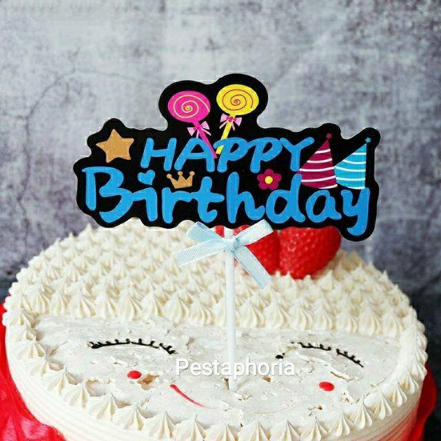 Cake Topper / Topper Kue HBD / Happy Birthday Rabbit / Lolipop