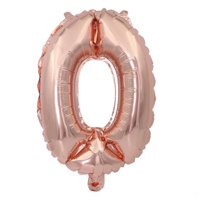 Balon Foil Angka Jumbo Size 80 cm Warna Rose Gold