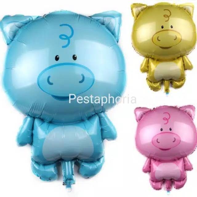 Balon Foil Babi / Standing Pig Full Body Size 68 cm