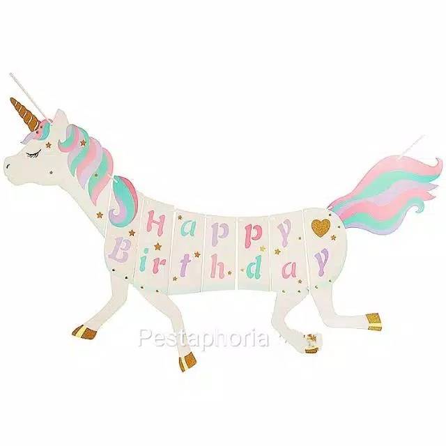 Bunting Flags / Banner Happy Birthday Unicorn