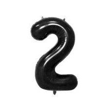 Balon Foil Angka Hitam Size 40 cm