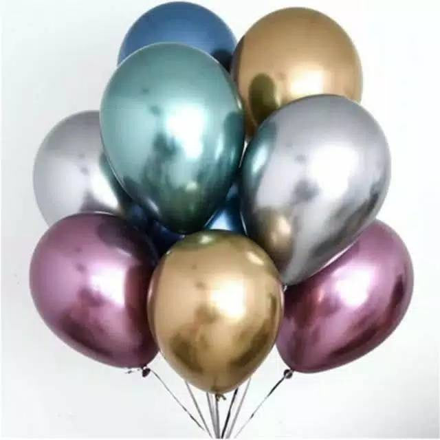 Balon Latex / Lateks Chrome Size 10 Inch