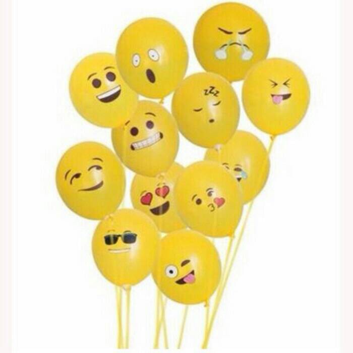 Balon Latex/Lateks Emoji Emoticon 12 inch