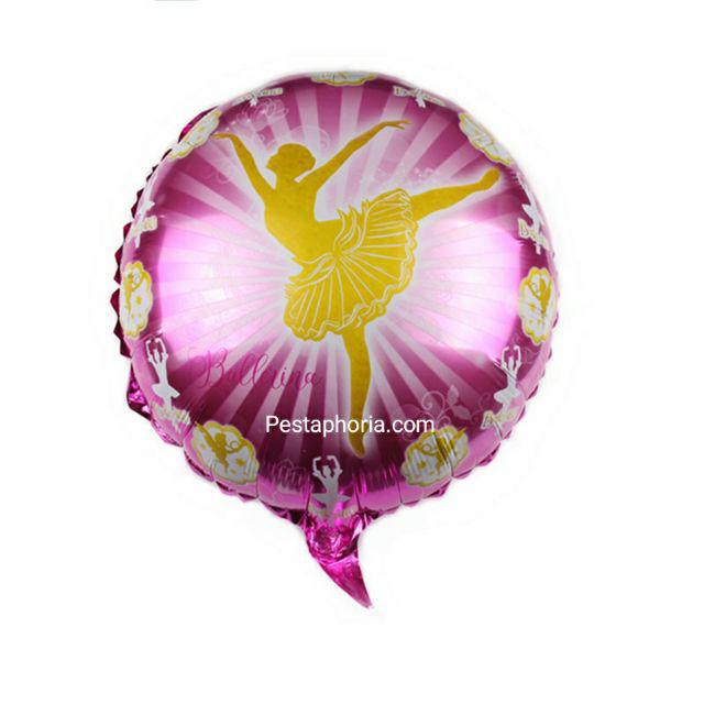 Balon Foil Bulat Balerina / Ballerina Size 45 cm