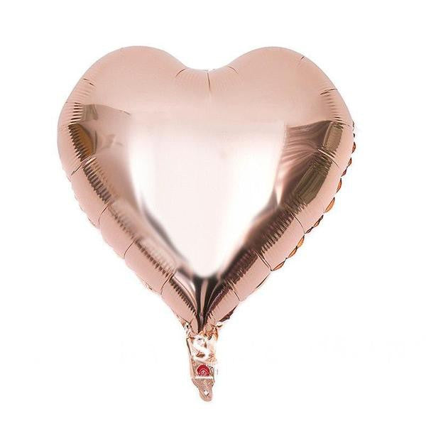 Balon Foil Rose Gold Size 45 cm Bulat/Round, Hati/Love, Star/Bintang