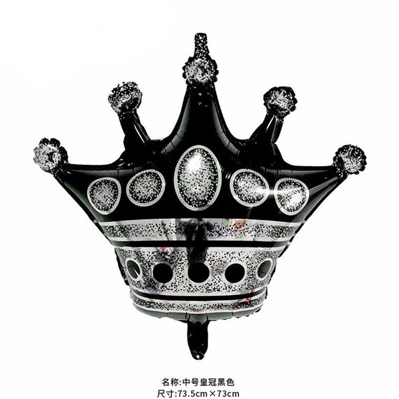 Balon Foil Mahkota / Crown Black Jumbo