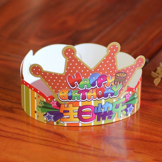 ( isi 10 pcs ) Party Hat / Topi Pesta Ulang Tahun / Ultah Motif Polka Strip / Crown