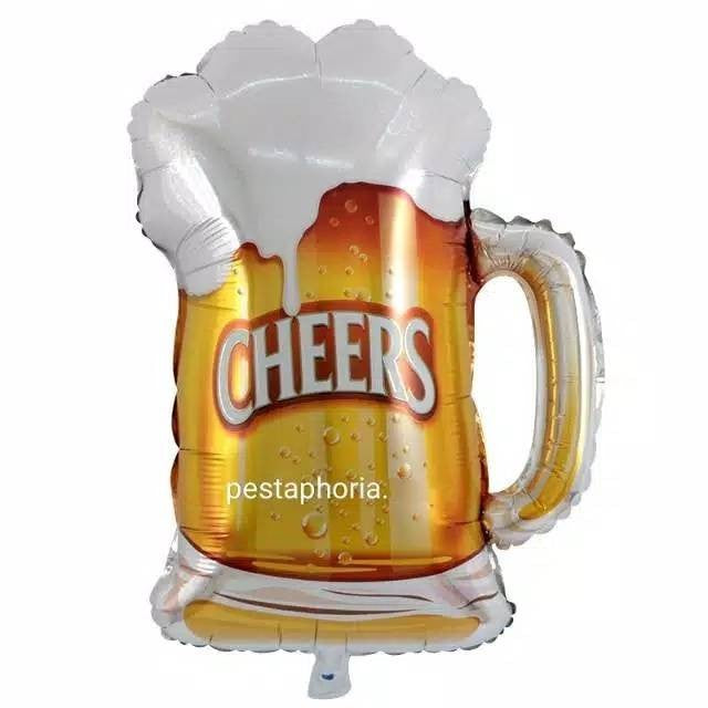 Balon Foil Bottle / Botol & Glass Champagne Jumbo / Lets Party / Cheers / Glitter Gold / Celebrate