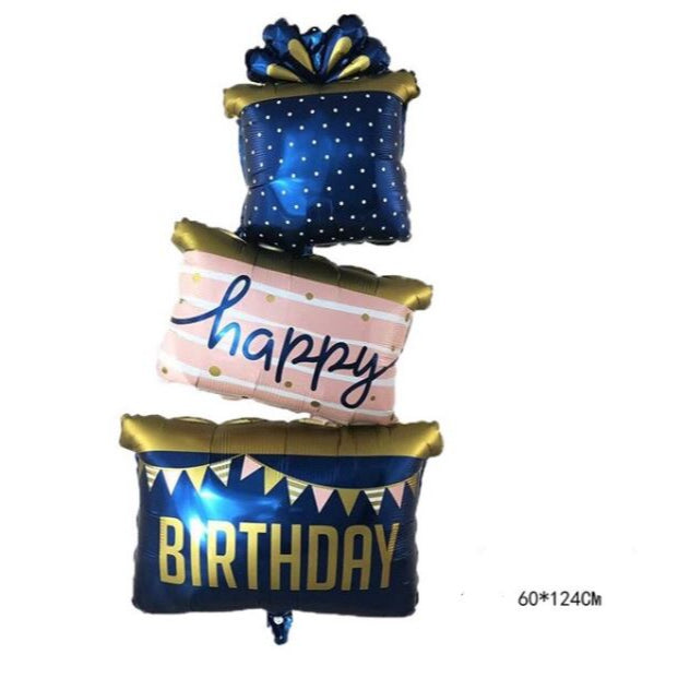 Balon Foil Birthday Gift Stacker Jumbo 109 cm