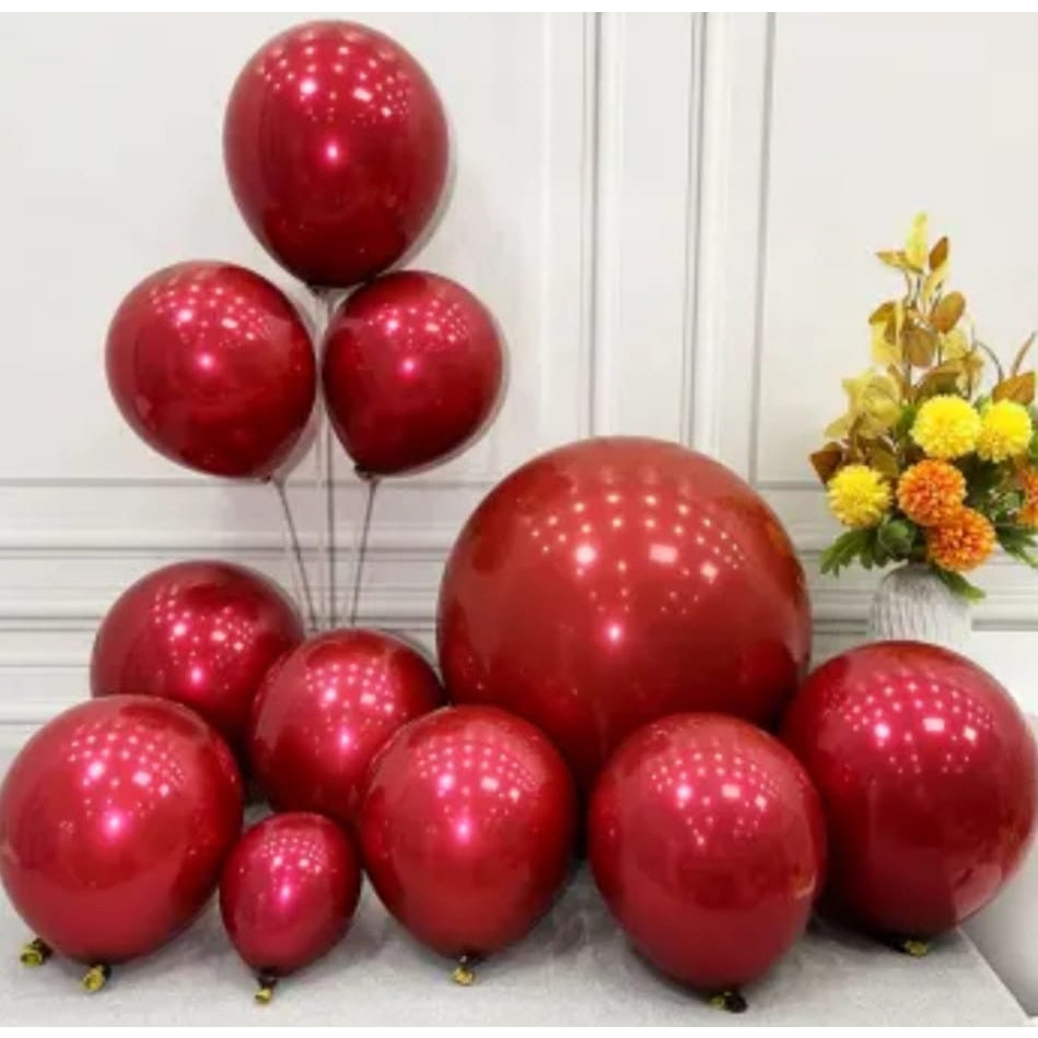 Balon Latex / Lateks Double Layer Warna Chanel Red Size 5 inch