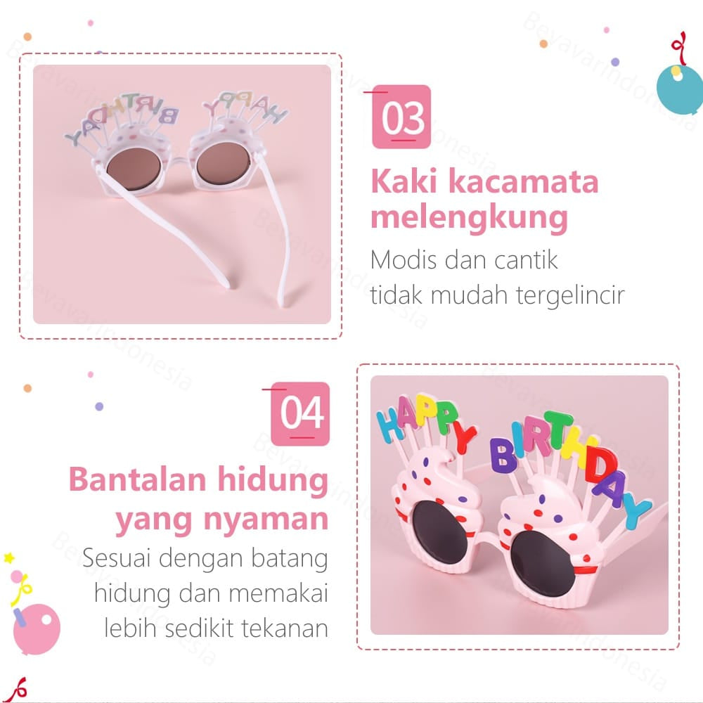 Kacamata Plastik Happy Birthday / Aksesoris Pesta / Party Glasses HBD