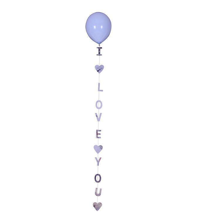 Bunting Flag / Banner I Love You Metalik
