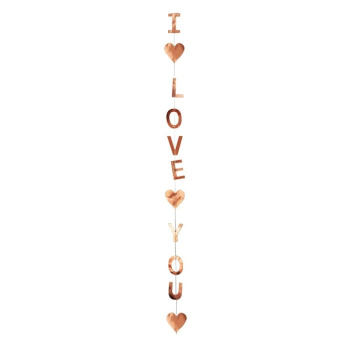 Bunting Flag / Banner I Love You Metalik