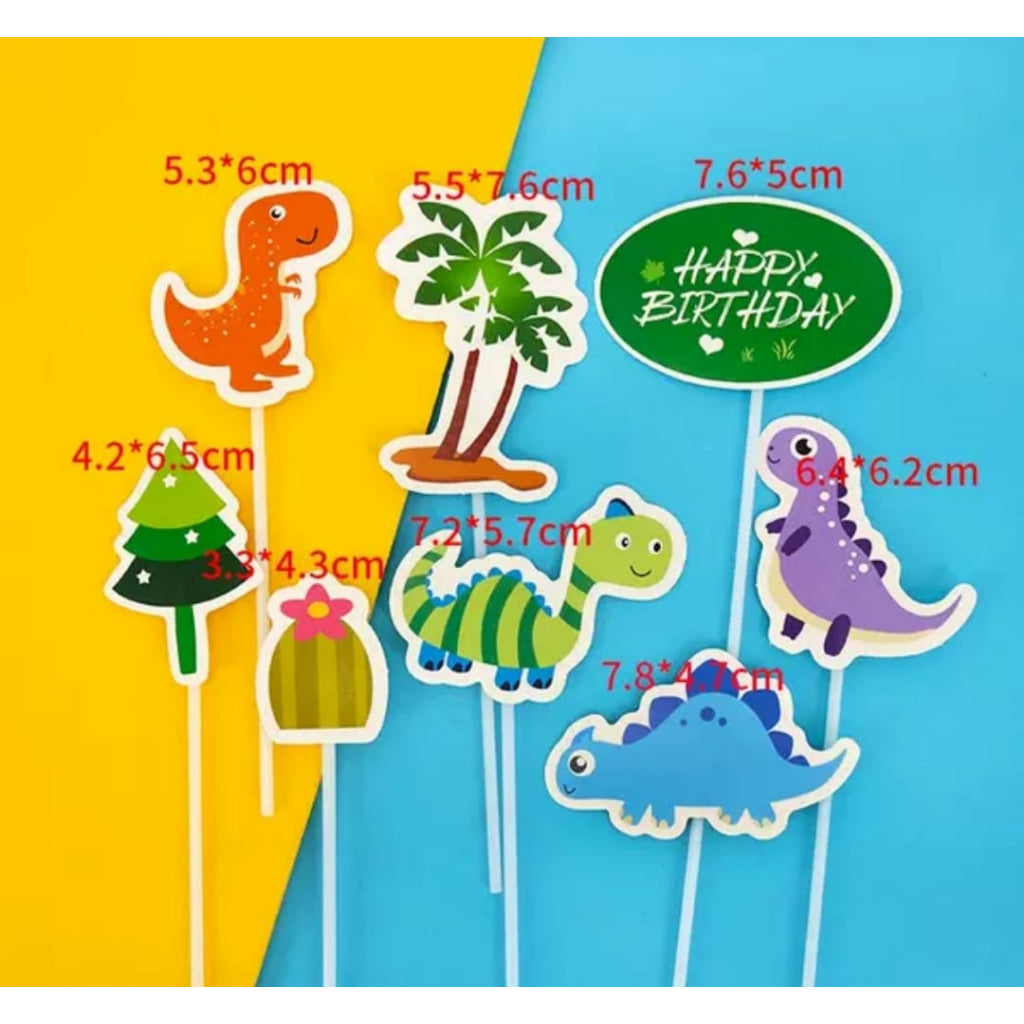 Cake Topper / Topper Kue HBD / Happy Birthday Dino / Dinosaur Coconut / Dinosaurus Kelapa