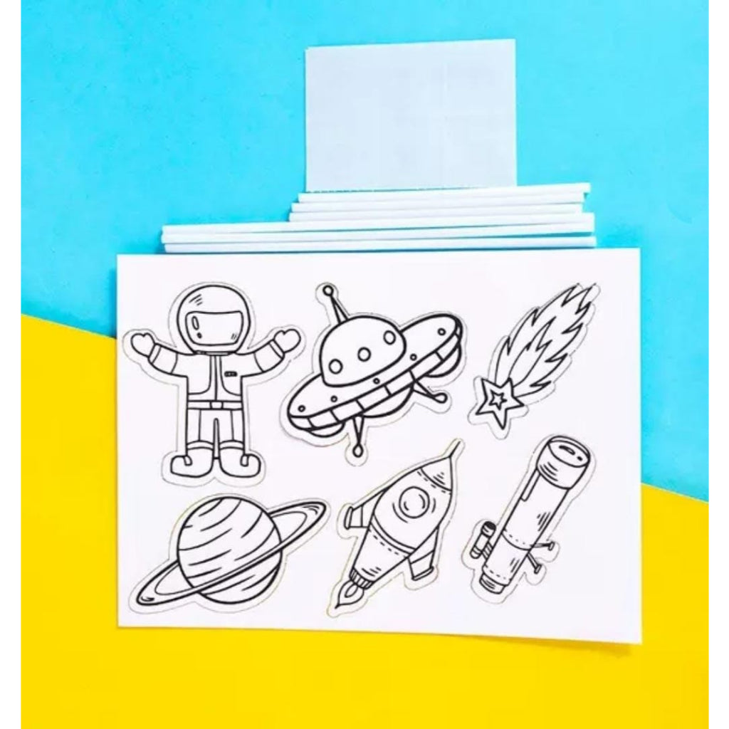 Cake Topper Astronot / Rocket / Planet / UFO Putih
