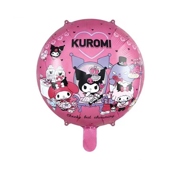 Balon Foil Bulat / Round Sanrio (My Melody, Kuromi, Cinnamoroll) Size 45 cm