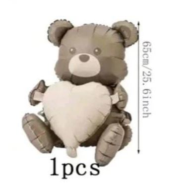 Balon Foil Sitting Bear Love Matte 3D Jumbo Size 65 cm