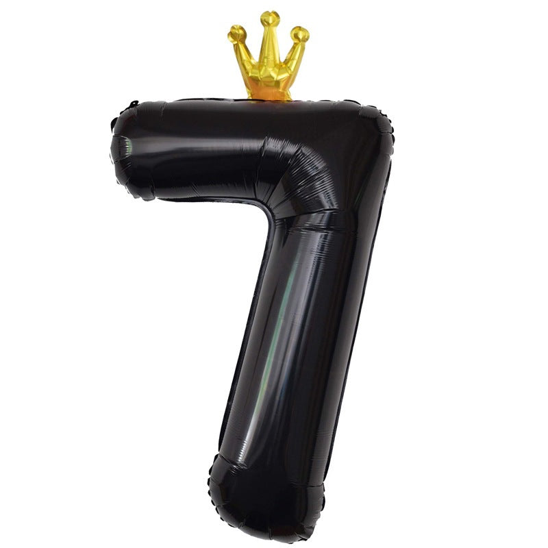 Balon Foil Angka Crown Jumbo Size 100 cm