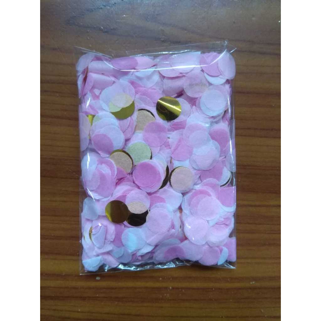 Confetti Mix Foil & Kertas Tissue isian Balon isi 10 gram ukuran 1 cm dan 1,5 cm