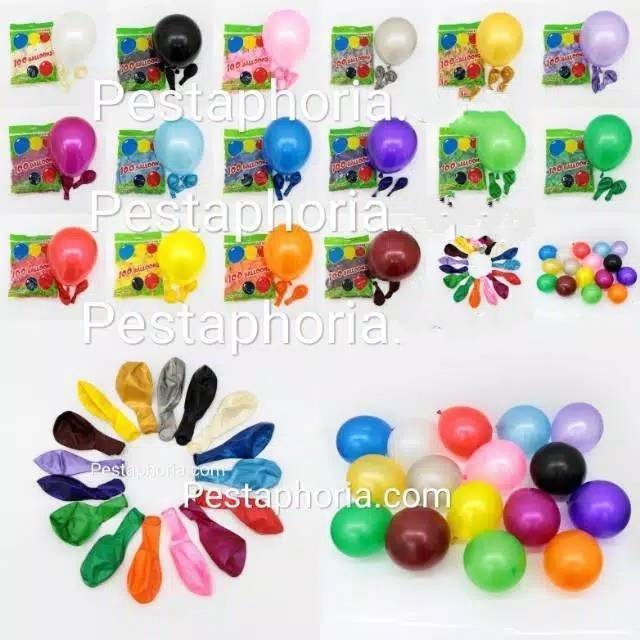 Balon Latex Metalik 12 inch Grosir isi 50 pcs / pack