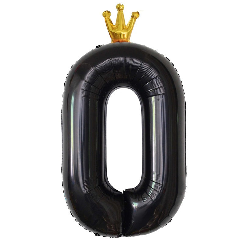 Balon Foil Angka Crown Jumbo Size 100 cm
