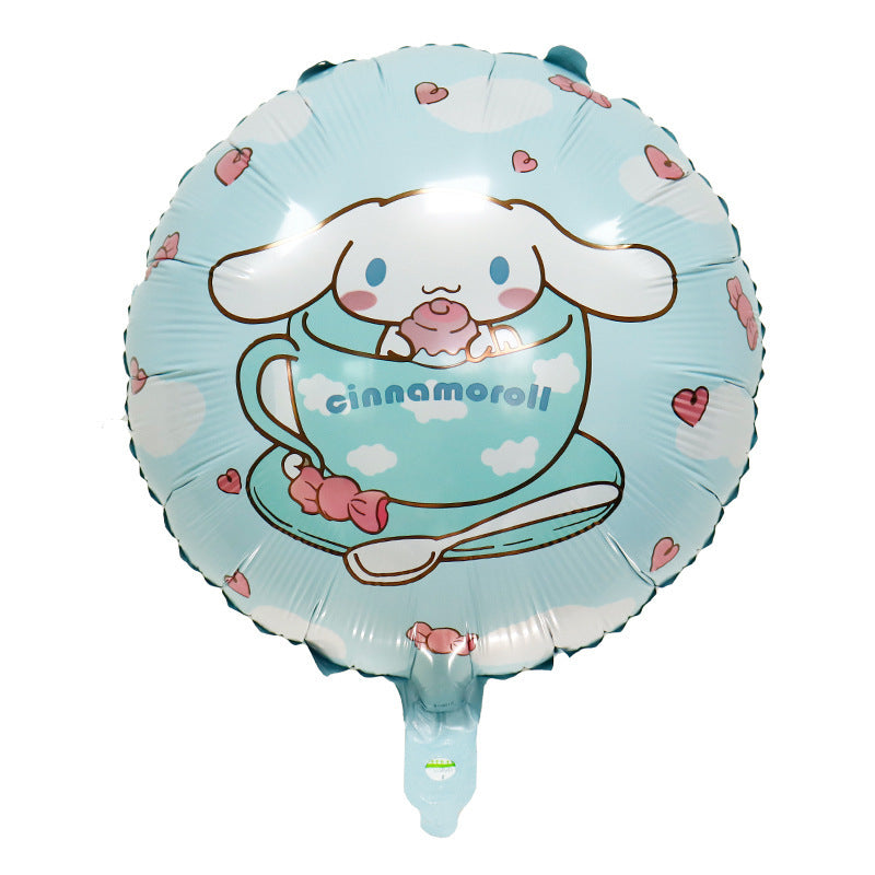 Balon Foil Bulat / Round Sanrio (My Melody, Kuromi, Cinnamoroll) Size 45 cm