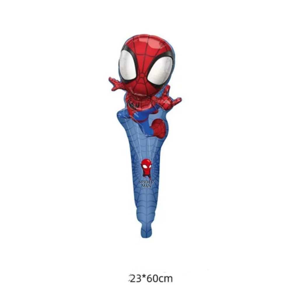 Balon Foil Pentung Panjang Mickey Unicorn Spiderman Spongebob Hello Kitty Pikachu Captain America