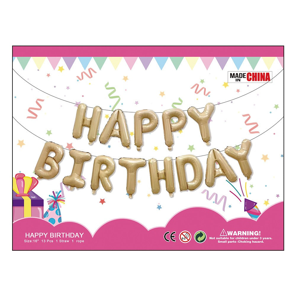 Balon Foil Huruf HBD HAPPY BIRTHDAY Set Coffee Caramel, Caramel