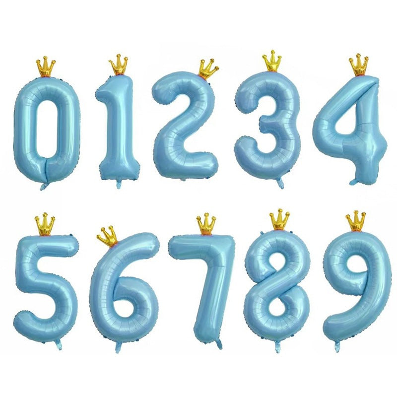 Balon Foil Angka Crown Jumbo Size 100 cm