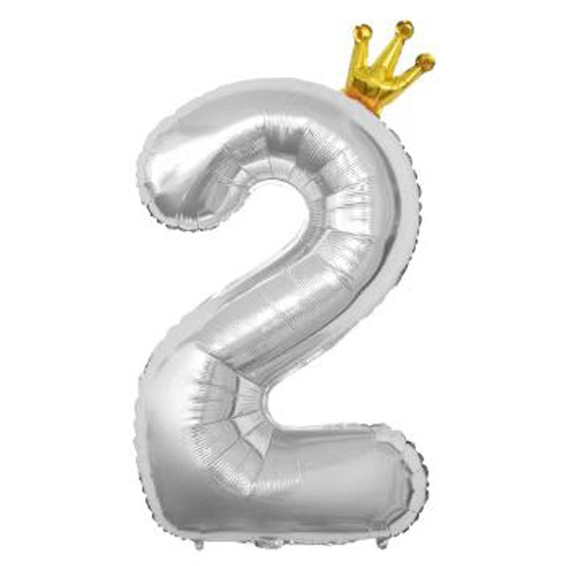 Balon Foil Angka Crown Jumbo Size 100 cm