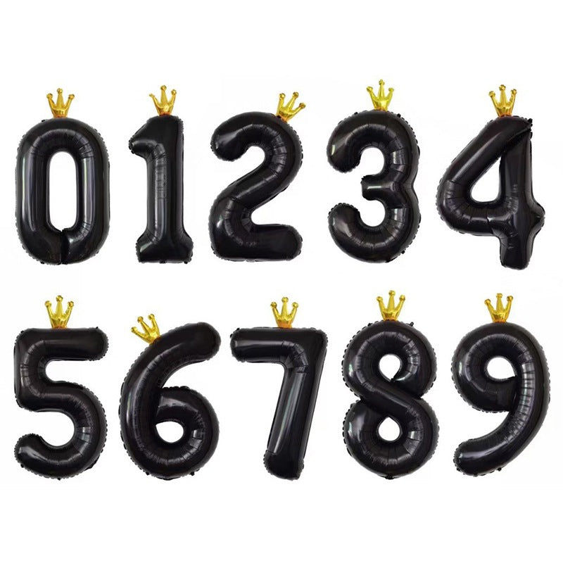 Balon Foil Angka Crown Jumbo Size 100 cm