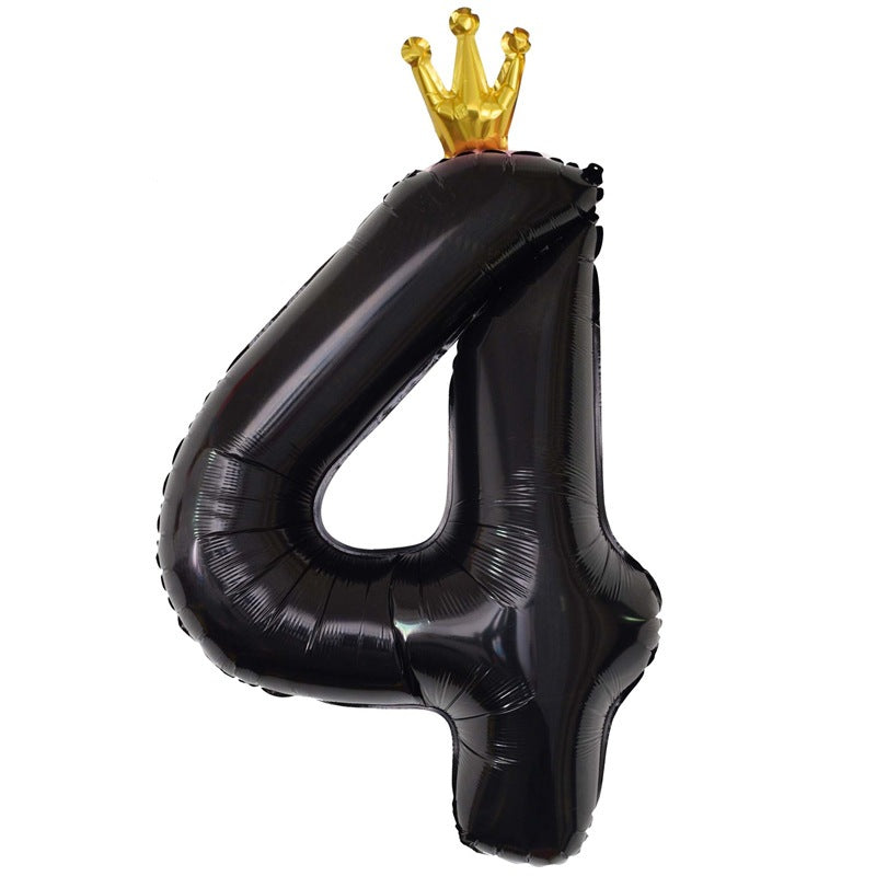 Balon Foil Angka Crown Jumbo Size 100 cm