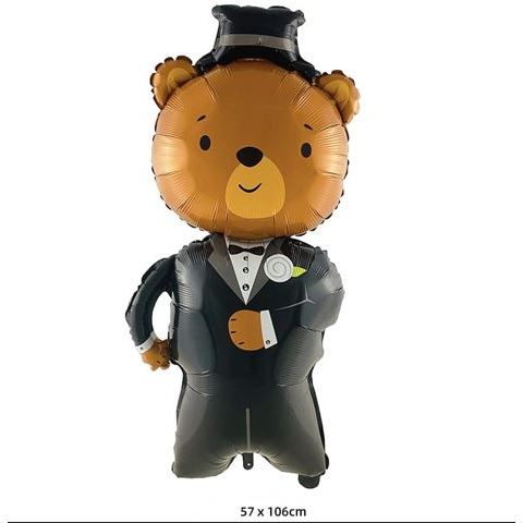 Balon Foil Wedding Bride Bear & Groom Bear Jumbo Size 106 cm