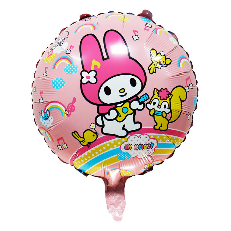 Balon Foil Bulat / Round Sanrio (My Melody, Kuromi, Cinnamoroll) Size 45 cm